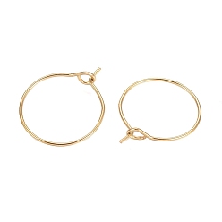 Golden Ion Plating(IP) 316L Surgical Stainless Steel Hoop Earring Findings, Wine Glass Charms Findings, Golden, 16x0.7mm, 21 Gauge