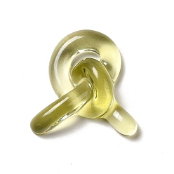 Jaune Cabochons de résine transparente, bowknot, jaune, 26x25~25.5x8mm
