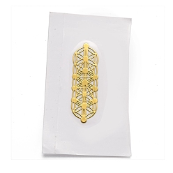 Oro Pegatinas de latón autoadhesivas, scrapbooking pegatinas, para artesanías de resina epoxi, dorado, 3.45x1.1x0.05 cm