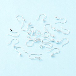 Silver 925 Sterling Silver Earring Hooks, For Half-drilled Beads, Teardrop, Silver, 15x3.5mm, 21 Gauge, Pin: 0.7mm and 0.6mm(for half drilled beads)