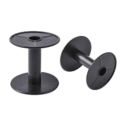Black Plastic Spools, Wheel, Black, 16x56mm, Hole: 13mm