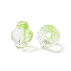 Lawn Green Transparent Glass Beads, Lantern, Lawn Green, 9x8mm, Hole: 1.5mm