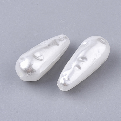 Marfil Cuentas de perlas de imitación de plástico abs, lágrima, blanco cremoso, 19.5x8 mm, Agujero: 1.4 mm, sobre 880 unidades / 500 g