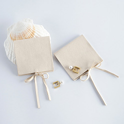 Blé Pochettes cadeaux de rangement de bijoux en microfibre, sacs enveloppes avec rabat, pour les bijoux, montre emballage, carrée, blé, 8x8 cm