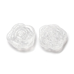 Clair Transparent perles acryliques craquelés, rose, clair, 28x31x11mm, Trou: 2mm, environ110 pcs / 500 g