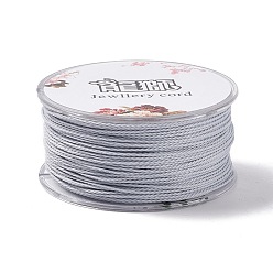 Dark Gray Round Waxed Polyester Cord, Twisted Cord, Dark Gray, 1mm, about 49.21 Yards(45m)/Roll