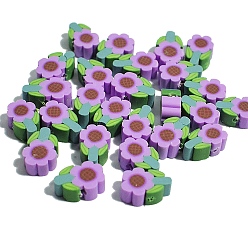 Orchid Polymer Clay Beads, Flower, Orchid, 10mm