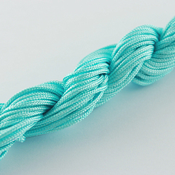 Aquamarine Nylon Thread, Nylon Jewelry Cord for Custom Woven Bracelets Making, Aquamarine, 1mm, about 26.24 yards(24m)/bundle, 10bundles/bag, about 262.46 yards(240m)/bag