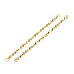 Real 18K Gold Plated Brass Ball Chain Links connectors, Real 18K Gold Plated, 55x2x2mm, Hole: 1mm