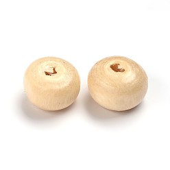 Creamy White Natural Unfinished Wood Beads, Round Wooden Loose Beads Spacer Beads for Craft Making, Lead Free, Creamy White, 5.5x4mm, Hole: 1.5mm, about 22000pcs/1000g