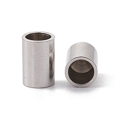 Stainless Steel Color 201 Stainless Steel Cord Ends, End Caps, Column, Stainless Steel Color, 6x4mm, Inner Diameter: 3mm