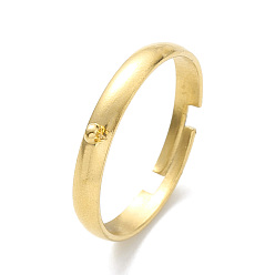 Oro 304 bases de anillo de bucle de acero inoxidable, anillo de dedo ajustable, dorado, 3x1 mm, agujero: 1.2 mm, diámetro interior: 18 mm