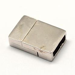 Platine Fermoirs magnétiques en alliage avec extrémités collées, rectangle, platine, 20x13.5x6.5mm, demi-trou: 3x10 mm