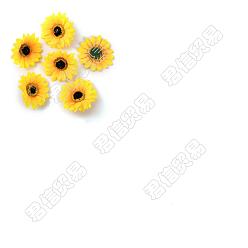 Jaune Craspire 20 pcs tournesol en tissu, tête de fleur artificielle, décorations pour la maison, jaune, 100x22mm, Trou: 2.5mm