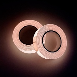 Pink PVC Adhesive Glow in the Dark Tape, Waterproof Luminous Warning Tape, for Stairs, Walls and Steps, Flat, Pink, 10mm, about 3m/roll
