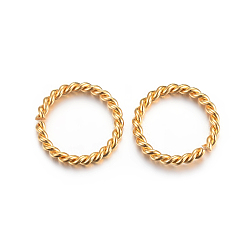Golden 304 Stainless Steel Jump Rings, Open Jump Rings, Twisted, Golden, 12x1.5mm, Inner Diameter: 9mm