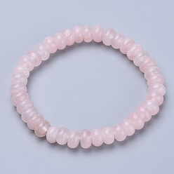 Quartz Rose Naturelle quartz rose perlé bracelets extensibles, abaque, 2-1/4 pouces ~ 2-1/4 pouces (56~58 mm)