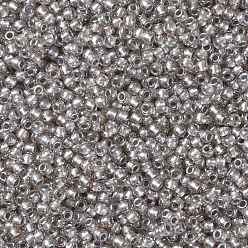 (1009) Silver Lined Light Grey Semi Matte Круглые бусины toho, японский бисер, (1009) светло-серый полуматовый с серебряной подкладкой, 11/0, 2.2 мм, отверстие : 0.8 мм, Около 5555 шт / 50 г
