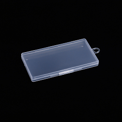 Claro Contenedor de almacenamiento de perlas de polipropileno (pp), cajas de mini contenedores de almacenamiento, con tapa abatible, Rectángulo, Claro, 11.4x6.5x1.2 cm, tamaño interno: 11.2x5.8 cm