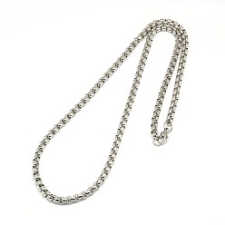 Stainless Steel Color 304 Stainless Steel Venetian Chain Necklace Making, Stainless Steel Color, 24.02 inch(61cm)x5mm
