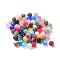 Mixed Stone Natural & Synthetic Gemstone Beads, Round, 8mm, Hole: 1.2mm