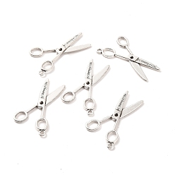 Antique Silver Tibetan Style Alloy Pendants, Scissors, Antique Silver, Lead Free and Cadmium Free and Nickel Free, 39x20x2mm, Hole: 2mm