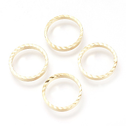Real 18K Gold Plated Brass Linking Rings, Nickel Free, Real 18K Gold Plated, Ring, Golden, 15x2mm