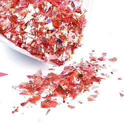 Roja Lentejuelas de caramelo de plástico / chip de paillette, relleno de resina uv, para la fabricación de joyas de resina epoxi, rojo, 2~20x2~16 mm, sobre 20 g / bolsa