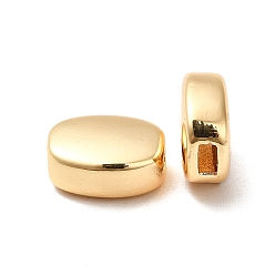 Chapado en Oro Real 18K Abalorios de latón, larga duración plateado, oval, real 18 k chapado en oro, 10x8x4 mm, agujero: 3x1.5 mm
