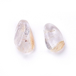 Quartz Rutilated Perles de quartz rutilées naturelles, non percé / pas de trou, puces, 4~12x2~7x1~5mm, environ 100 g /sachet 