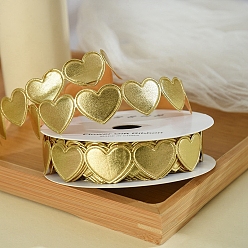 Verge D'or Pâle 9m garniture de ruban de coeur d'amour en polyester pour la Saint-Valentin, accessoires du vêtement, emballage cadeau, verge d'or pale, 1 pouces (25 mm), environ 9.84 yards (9m)/rouleau