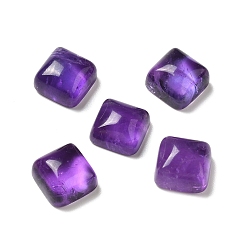 Square Natural Amethyst Cabochons, Square, Square, 10x10x6mm