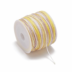 Желтый 50сегментный окрашенный нейлоновый китайский шнур для вязания узлов, для изготовления ювелирных изделий DIY, желтые, 0.8 мм, около 54.68 ярдов (50 м) / рулон