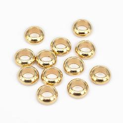 Raw(Unplated) Brass Spacer Beads, Nickel Free, Ring, Raw(Unplated), 10x4mm, Hole: 6mm