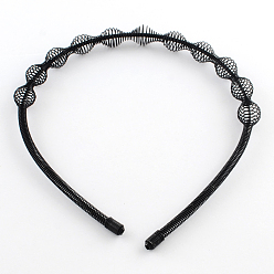 Noir Accessoires de cheveux de bande de cheveux en fer, noir, 112mm