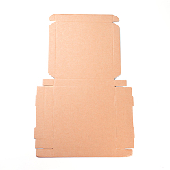 Bois Solide Kraft boîte de pliage de papier, carrée, boîte en carton, boîtes postales, burlywood, 52x36.5x0.2 cm, produit fini: 23x23x4 cm