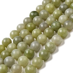 Autres Jades Chapelets de perles en jade naturel, ronde, 10mm, Trou: 0.8mm, Environ 36 pcs/chapelet, 14.96'' (38 cm)