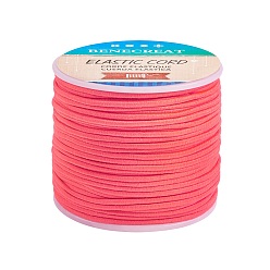 Orange Red Elastic Cord, Polyester Outside and Latex Core, Orange Red, 2mm, about 54.68 yards(50m)/roll, 1roll/box