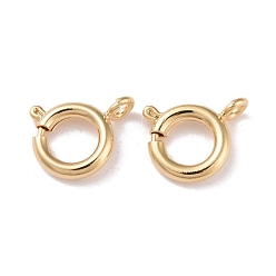 Real 24K Gold Plated Eco-friendly Brass Spring Ring Clasps, Cadmium Free & Lead Free, Long-Lasting Plated, Real 24K Gold Plated, 11.4x9x2mm, Hole: 1.5mm, Inner Diameter: 5mm