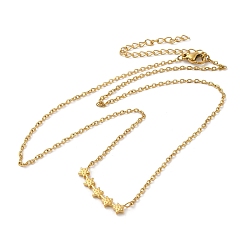 Золотой 304 Женские ожерелья с текстурированными звездами из нержавеющей стали, золотые, 16.14 дюйм (41 см)