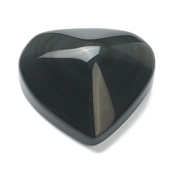 Obsidian Natural Gemstone Display Decorations, Pocket Crystal Healing, Palm Worry Stone, Heart, 54~59x62~67x31~32mm