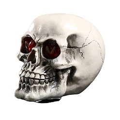 (404) Непрозрачное AB Кислое яблоко Украшение бара на Хэллоуин, статуи модели черепа из смолы, фотографические реквизиты, цветочный белый, 150x95x130 мм