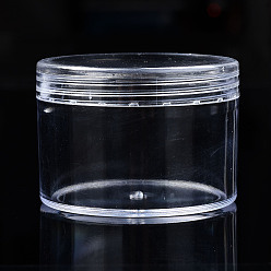 Clear Column Polystyrene Bead Storage Container, for Jewelry Beads Small Accessories, Clear, 5.95x4.2cm, Inner Diameter: 5.3cm