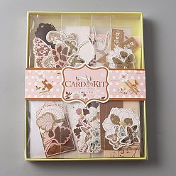 Sienna DIY Greeting Card Making Kits, including Paper Cards, Envelope, Craft Paper, Rhibbon and Sequin, Sienna, Style 2 Card: 115x170x1mm
