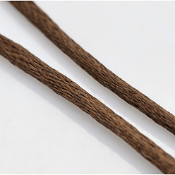 Brun De Noix De Coco Macramé rattail chinois cordons noeud de prise de nylon autour des fils de chaîne tressée, cordon de satin, brun coco, 2mm, environ 10.93 yards (10m)/rouleau