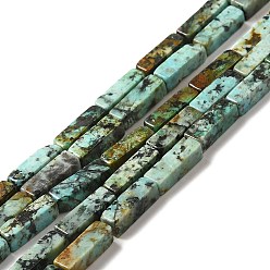 African Turquoise(Jasper) Natural African Turquoise(Jasper) Beads Strands, Cuboid, 13~13.5x4.5x4.5mm, Hole: 1~1.2mm, about 30pcs/strand, 15.75 inch(40cm)
