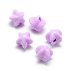 Prune Perles acryliques opaques, étoiles, prune, 11x11.5x10mm, trou: 2.5 mm, environ 860 pcs / 500 g