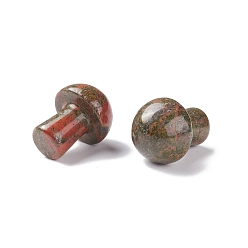 Унакит Натуральный камень унакит гуаша, инструмент для массажа со скребком гуа ша, для спа расслабляющий медитационный массаж, грибовидный, 20~21x15~15.5 мм