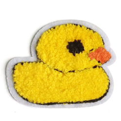 Yellow Computerized Embroidery Cloth Sew on Patches, Costume Accessories, Appliques, Duck, Yellow, 77x63x4mm