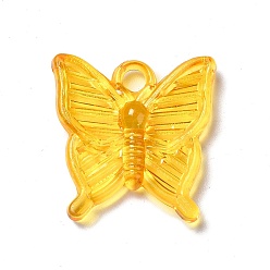 Oro Colgantes de acrílico transparentes, encanto de mariposa, oro, 23.5x23x4 mm, agujero: 3 mm, Sobre 530 unidades / 500 g